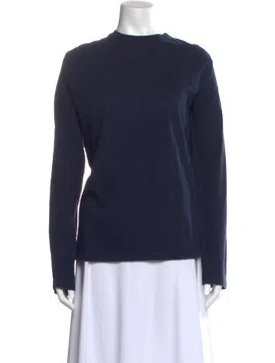 Pre-owned Christian Lacroix Crew Neck Long Sleeve T-shirt In Blue