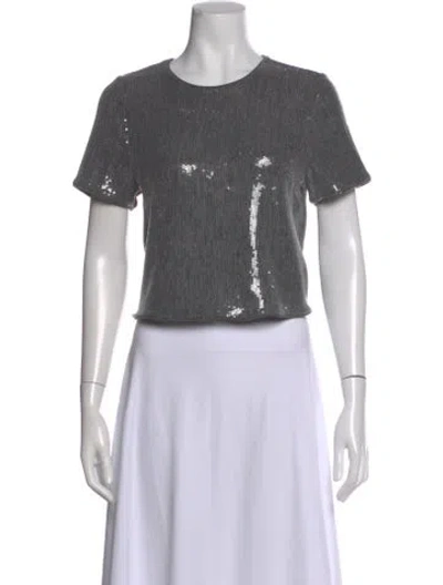 Pre-owned Christian Lacroix Crew Neck Short Sleeve Top In Gray