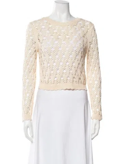 Pre-owned Christian Lacroix Crochet Patterned Sweater In Neutrals