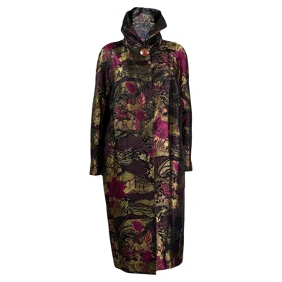 Pre-owned Christian Lacroix Fall 1999 Jacquard Multicolor Coat In Black