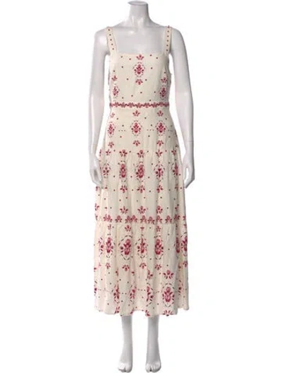 Pre-owned Christian Lacroix Floral Print Long Dress In Neutral