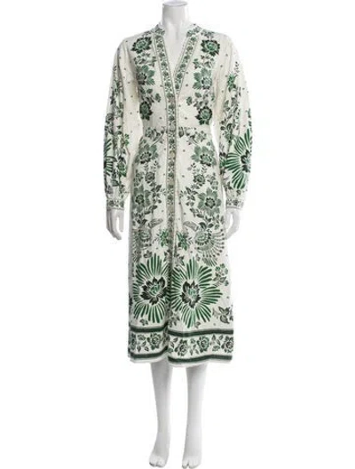 Pre-owned Christian Lacroix Floral Print Long Dress In Neutral