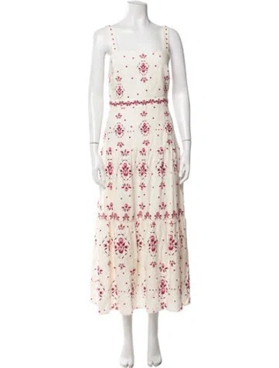 Pre-owned Christian Lacroix Floral Print Long Dress In Neutrals