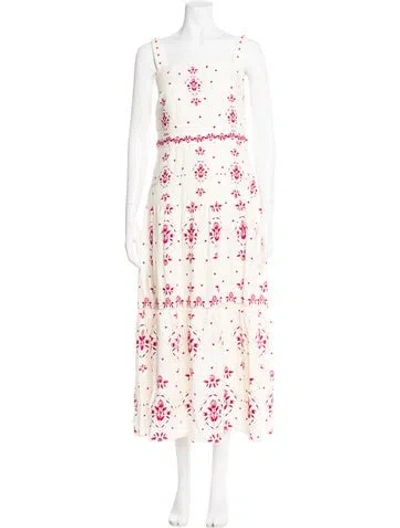 Pre-owned Christian Lacroix Floral Print Long Dress W/ Tags In Neutral