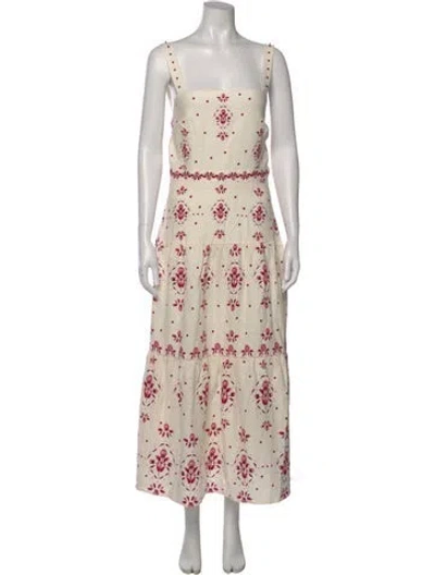 Pre-owned Christian Lacroix Floral Print Long Dress W/ Tags In Neutral