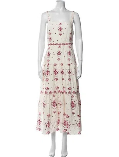 Pre-owned Christian Lacroix Floral Print Long Dress W/ Tags In Neutral