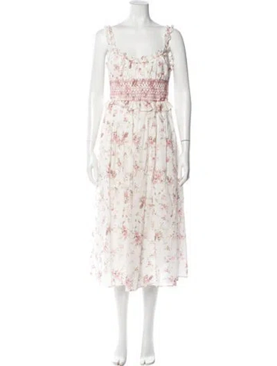 Pre-owned Christian Lacroix Floral Print Midi Length Dress In Multi