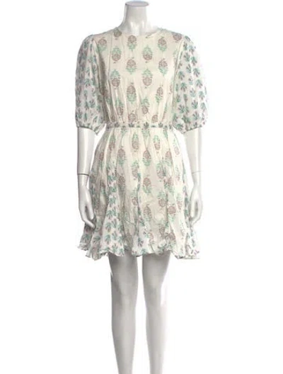 Pre-owned Christian Lacroix Floral Print Mini Dress In Neutral
