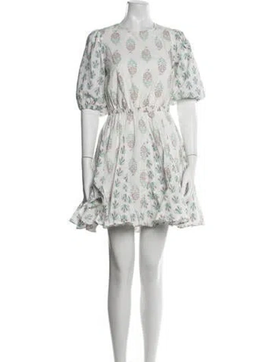 Pre-owned Christian Lacroix Floral Print Mini Dress In Neutrals