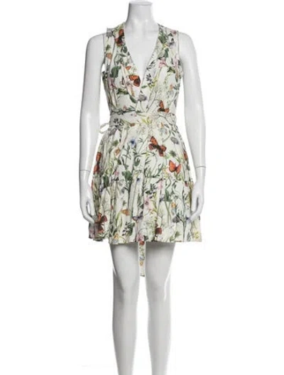 Pre-owned Christian Lacroix Floral Print Mini Dress W/ Tags In White