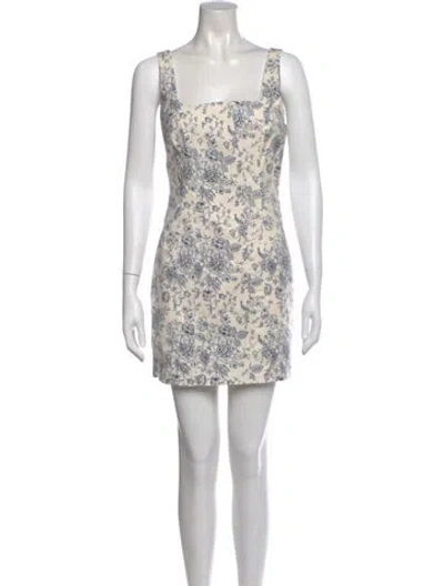 Pre-owned Christian Lacroix Floral Print Mini Dress In White