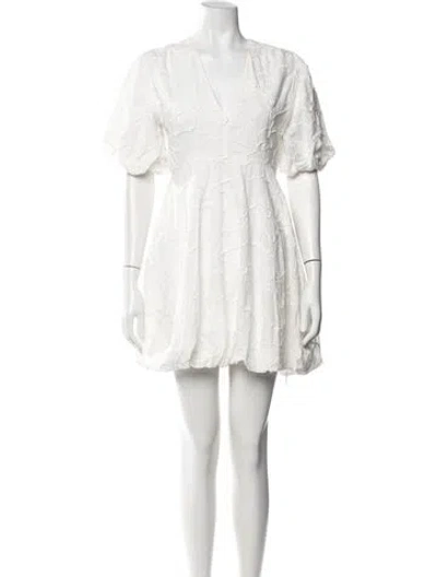Pre-owned Christian Lacroix Floral Print Mini Dress In White