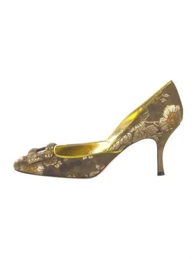 Pre-owned Christian Lacroix Floral Print Pumps In Neutrals
