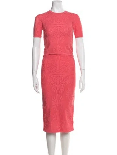Pre-owned Christian Lacroix Floral Print Skirt Set In Red