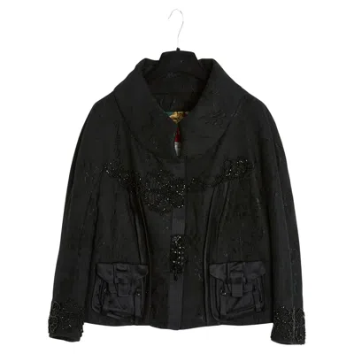 Pre-owned Christian Lacroix Fw2006 Veste Fr40 Precious Damascus Black Jacket Uk12 Us10