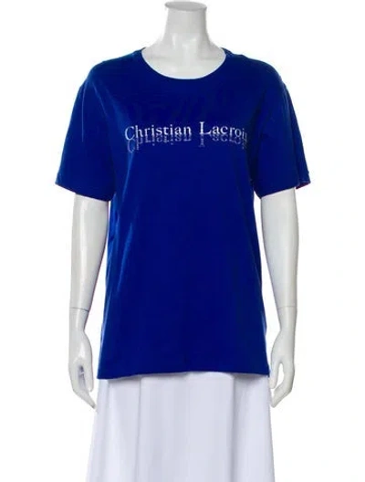 Pre-owned Christian Lacroix Graphic Print Crew Neck T-shirt W/ Tags In Blue