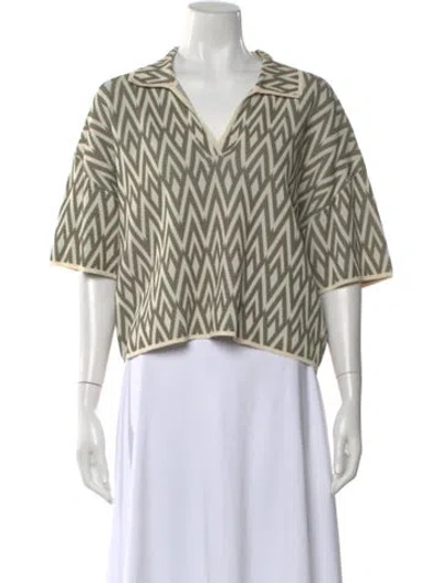 Pre-owned Christian Lacroix Graphic Print V-neck Sweater In Multi
