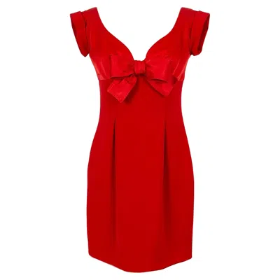 Pre-owned Christian Lacroix Haute Couture Dress In Red Silk With Silk Lining, 1995