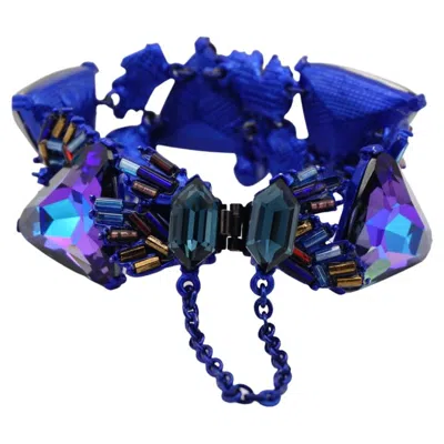 Pre-owned Christian Lacroix Haute Couture Iconic Purple Blue Iridescent Statement Bracelet