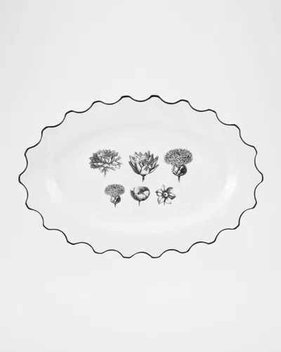 Christian Lacroix Herbariae Small Oval Platter In White