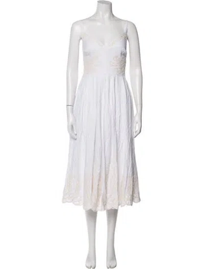 Pre-owned Christian Lacroix Lace Pattern Long Dress W/ Tags In White