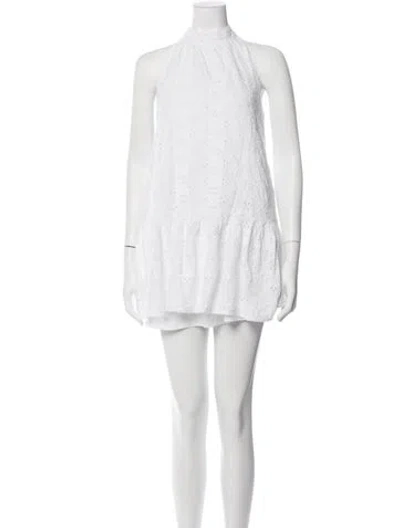 Pre-owned Christian Lacroix Lace Pattern Mini Dress In White