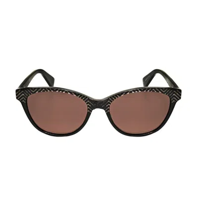 Christian Lacroix Ladies Black Cat Eye Sunglasses Cls1095-070-1 In Brown