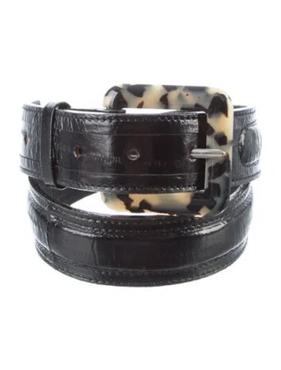 Pre-owned Christian Lacroix Leather Belt In Black
