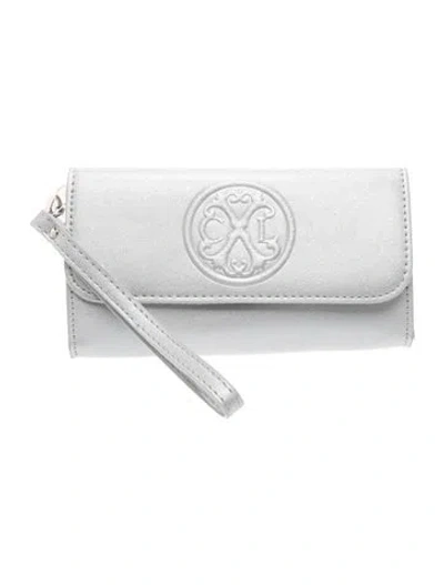 Pre-owned Christian Lacroix Leather Crossbody Bag In Silver