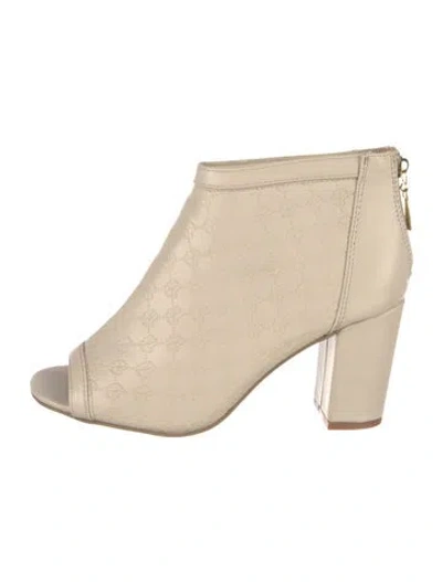 Pre-owned Christian Lacroix Leather Cutout Accent Boots In Neutrals