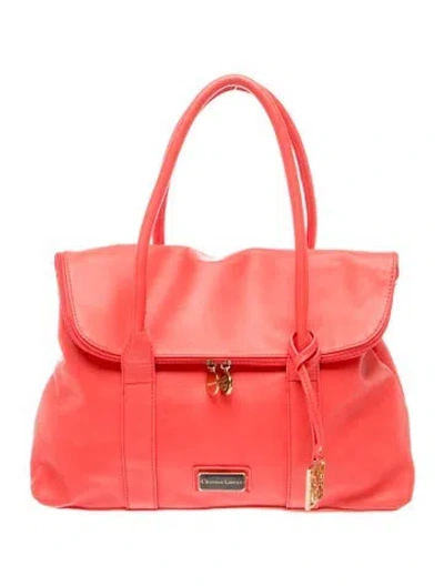 Pre-owned Christian Lacroix Leather Shoulder Bag In Red
