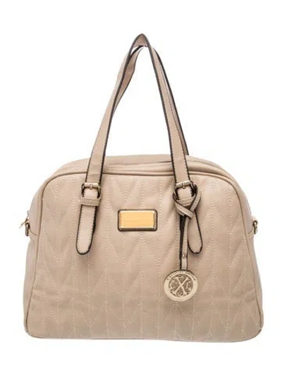 Pre-owned Christian Lacroix Leather Top Handle Bag In Neutral