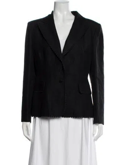 Pre-owned Christian Lacroix Linen Blazer In Black