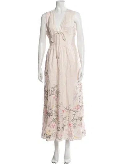 Pre-owned Christian Lacroix Linen Long Dress In Pink