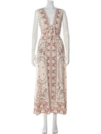 Pre-owned Christian Lacroix Linen Long Dress W/ Tags In Neutral