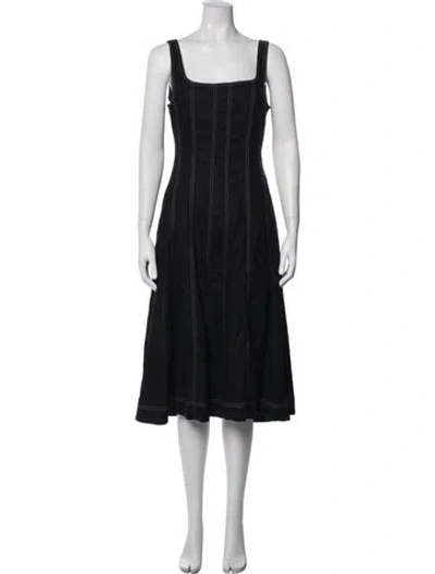 Pre-owned Christian Lacroix Linen Midi Length Dress In Blue