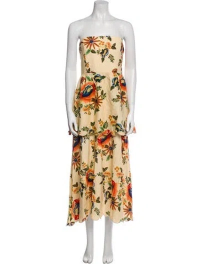 Pre-owned Christian Lacroix Linen Midi Length Dress W/ Tags In Neutral