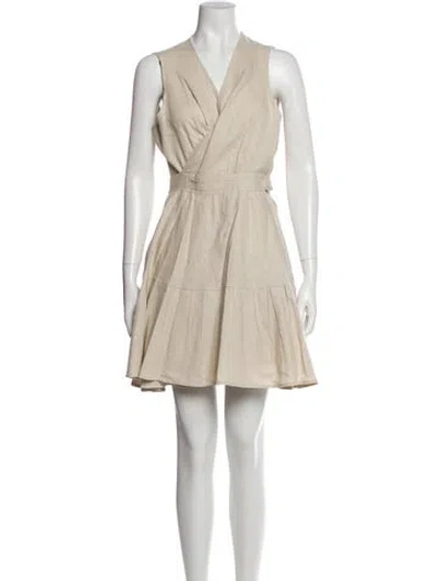 Pre-owned Christian Lacroix Linen Mini Dress In Neutral