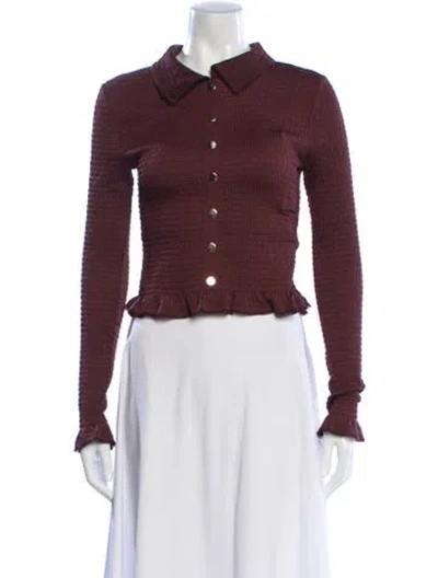 Pre-owned Christian Lacroix Long Sleeve Top In Burgundy