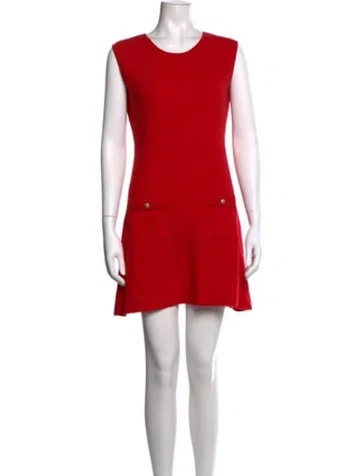 Pre-owned Christian Lacroix Merino Wool Mini Dress W/ Tags In Red