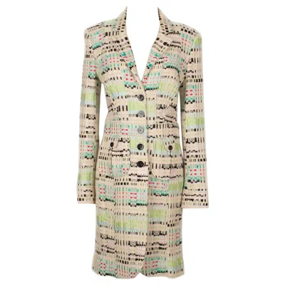 Pre-owned Christian Lacroix Mid-length Multicolored Coat In Sand