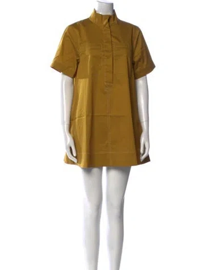 Pre-owned Christian Lacroix Mock Neck Mini Dress W/ Tags In Yellow