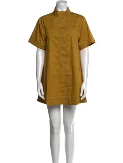 Pre-owned Christian Lacroix Mock Neck Mini Dress W/ Tags In Yellow