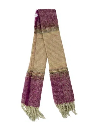 Pre-owned Christian Lacroix Mohair Striped Scarf In Purple
