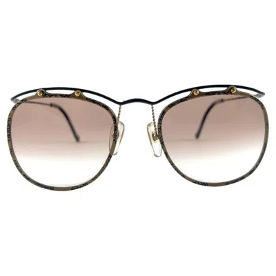 Pre-owned Christian Lacroix New Vintage  7372 Gold Round 1980's France Sunglasses