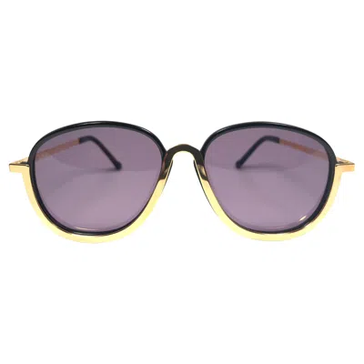 Pre-owned Christian Lacroix New Vintage  Black Gold Accents 1980 France Sunglasses