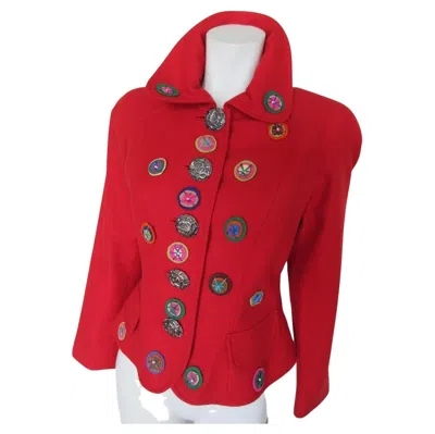 Pre-owned Christian Lacroix Paris Red Wool Buttons Jacket