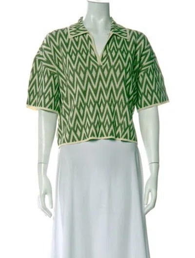 Pre-owned Christian Lacroix Patterned V-neck Polo W/ Tags In Multi