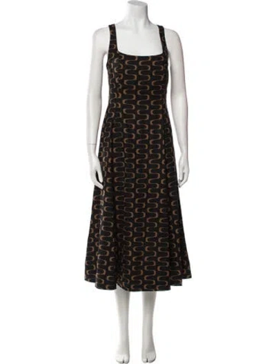 Pre-owned Christian Lacroix Printed Long Dress In Black