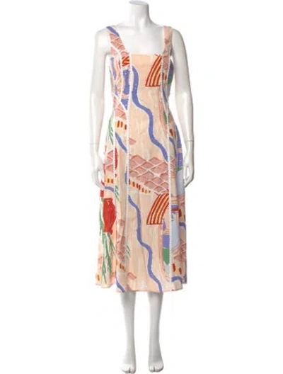 Pre-owned Christian Lacroix Printed Long Dress In Multi